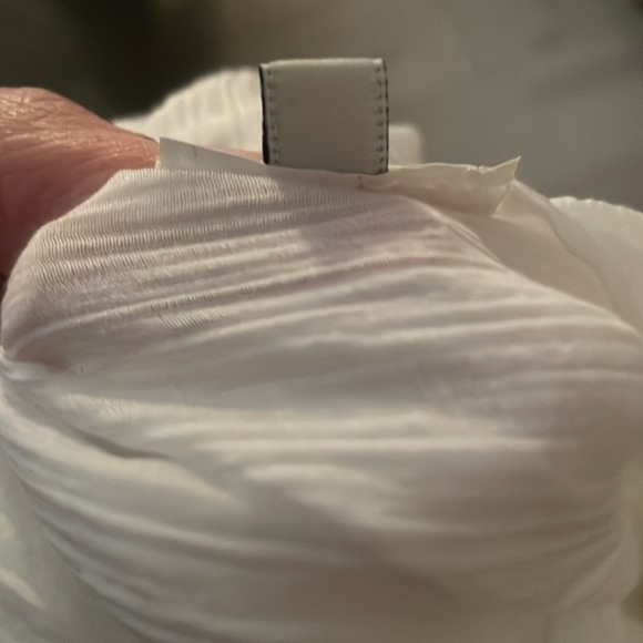 Tokya white linen cotton blend prairie dress small button front mild staining - Picture 8 of 8